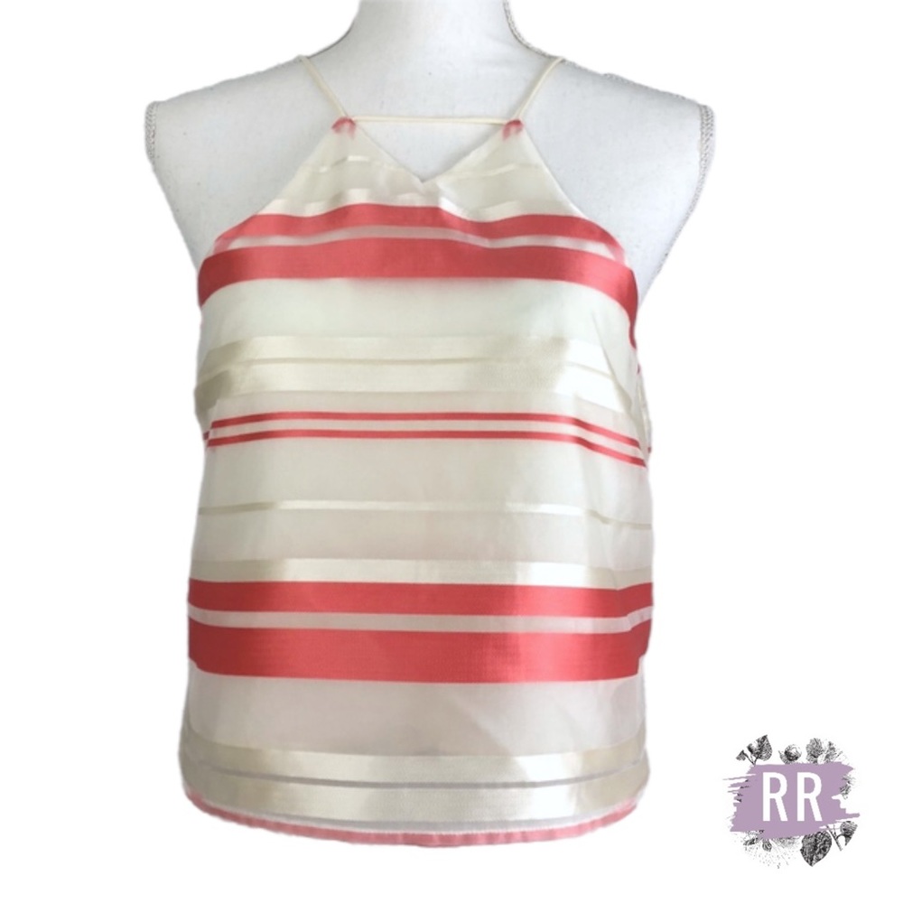 J.O.A. Los Angeles Sheen Striped Halter Crop Top